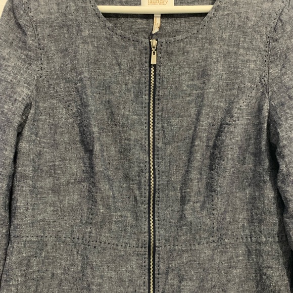 Laundry by Shelli Segal Linen Bomber Jacket - Picture 4 of 7